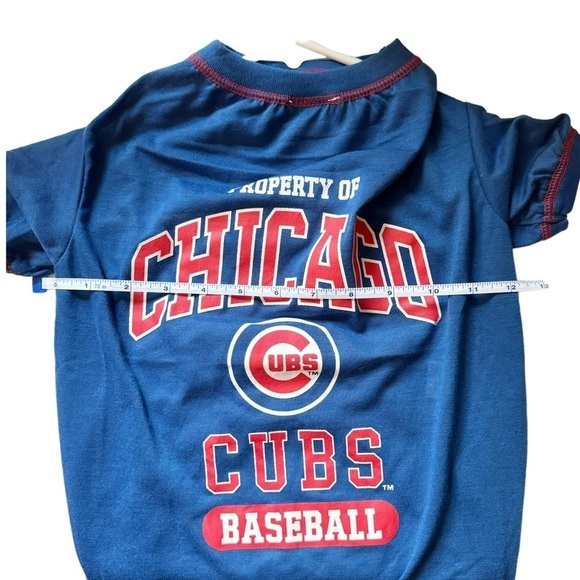 Pets First MLB Blue Property of the Chicago Cubs Baseball Dog T-Shirt - Picture 3 of 6